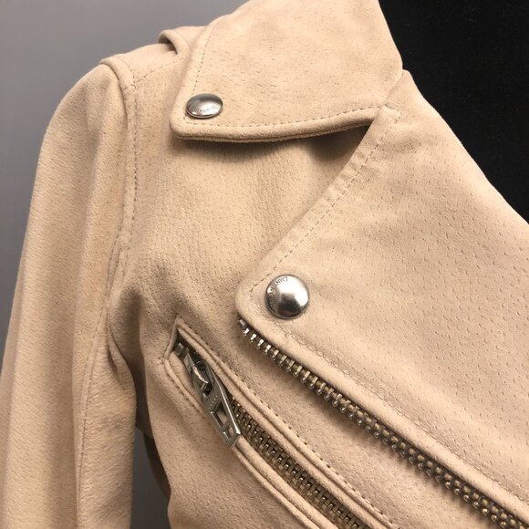 BNWT BLANK NYC - SUNDAY DRIVE SUEDE MOTO JACKET in Beige - Picture 11 of 13